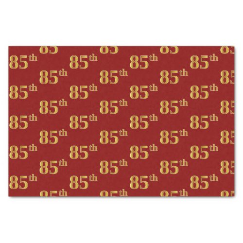 Red Faux Gold 85th Eighty_Fifth Event Tissue Paper