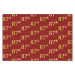 [ Thumbnail: Red, Faux Gold 87th (Eighty-Seventh) Event Tissue Paper ]