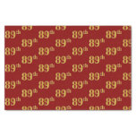 [ Thumbnail: Red, Faux Gold 89th (Eighty-Ninth) Event Tissue Paper ]