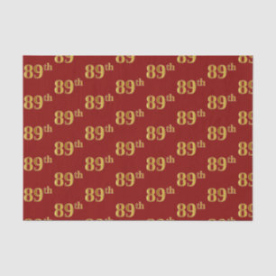 Red, Faux Gold 89th (Eighty-Ninth) Event Tissue Paper