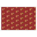[ Thumbnail: Red, Faux Gold 8th (Eighth) Event Tissue Paper ]