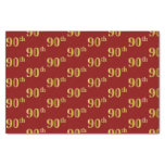 [ Thumbnail: Red, Faux Gold 90th (Ninetieth) Event Tissue Paper ]