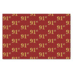 [ Thumbnail: Red, Faux Gold 91st (Ninety-First) Event Tissue Paper ]