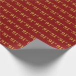 [ Thumbnail: Red, Faux Gold 91st (Ninety-First) Event Wrapping Paper ]