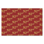 [ Thumbnail: Red, Faux Gold 92nd (Ninety-Second) Event Tissue Paper ]