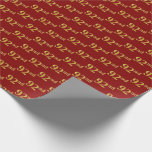 [ Thumbnail: Red, Faux Gold 92nd (Ninety-Second) Event Wrapping Paper ]