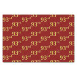 [ Thumbnail: Red, Faux Gold 93rd (Ninety-Third) Event Tissue Paper ]