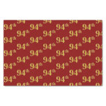 [ Thumbnail: Red, Faux Gold 94th (Ninety-Fourth) Event Tissue Paper ]