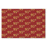 [ Thumbnail: Red, Faux Gold 95th (Ninety-Fifth) Event Tissue Paper ]