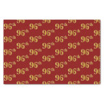 [ Thumbnail: Red, Faux Gold 96th (Ninety-Sixth) Event Tissue Paper ]