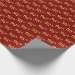 [ Thumbnail: Red, Faux Gold 96th (Ninety-Sixth) Event Wrapping Paper ]