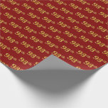 [ Thumbnail: Red, Faux Gold 98th (Ninety-Eighth) Event Wrapping Paper ]