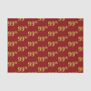 Red, Faux Gold 99th (Ninety-Ninth) Event Tissue Paper