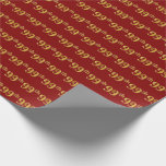 [ Thumbnail: Red, Faux Gold 99th (Ninety-Ninth) Event Wrapping Paper ]