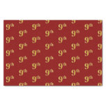 [ Thumbnail: Red, Faux Gold 9th (Ninth) Event Tissue Paper ]