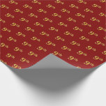 [ Thumbnail: Red, Faux Gold 9th (Ninth) Event Wrapping Paper ]