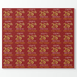 [ Thumbnail: Red, Faux Gold "Happy 26th Birthday" Wrapping Paper ]