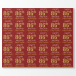 [ Thumbnail: Red, Faux Gold "Happy 86th Birthday" Wrapping Paper ]
