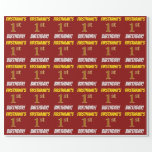 [ Thumbnail: Red, Faux/Imitation Gold, "1st Birthday" Wrapping Paper ]