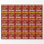[ Thumbnail: Red, Faux/Imitation Gold, "26th Birthday" Wrapping Paper ]