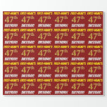[ Thumbnail: Red, Faux/Imitation Gold, "47th Birthday" Wrapping Paper ]