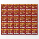 [ Thumbnail: Red, Faux/Imitation Gold, "66th Birthday" Wrapping Paper ]