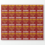 [ Thumbnail: Red, Faux/Imitation Gold, "71st Birthday" Wrapping Paper ]