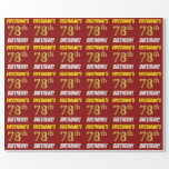 [ Thumbnail: Red, Faux/Imitation Gold, "78th Birthday" Wrapping Paper ]