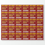 [ Thumbnail: Red, Faux/Imitation Gold, "86th Birthday" Wrapping Paper ]