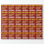 [ Thumbnail: Red, Faux/Imitation Gold, "88th Birthday" Wrapping Paper ]