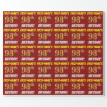 [ Thumbnail: Red, Faux/Imitation Gold, "98th Birthday" Wrapping Paper ]