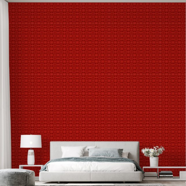 Red Faux Lace Pattern Wallpaper Wallpaper (Bedroom)