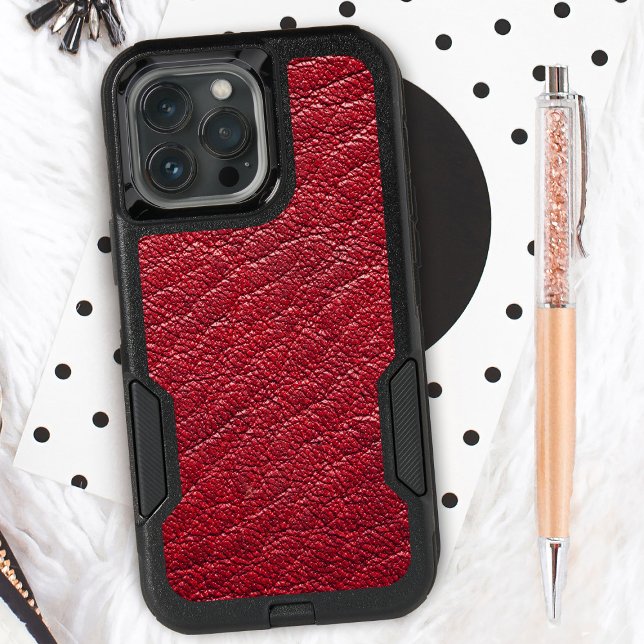 Red Faux Leather Professional Otterbox iPhone Case (Creator Uploaded)