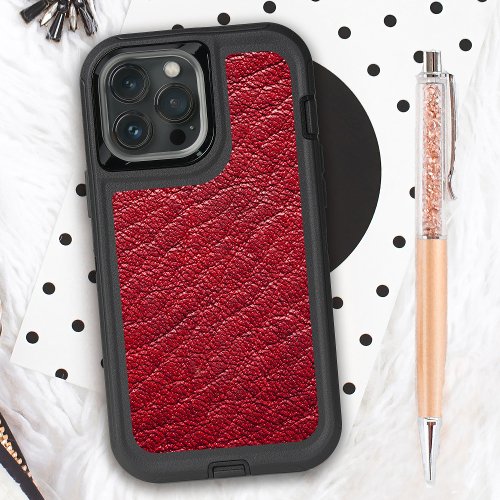 Red Faux Leather Professional iPhone 13 Pro Max Case