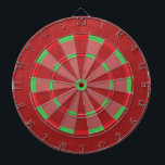 Red Faux Leather Texture Dart Board<br><div class="desc">A trendy modern design with red faux leather texture print with red and green accents.</div>