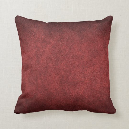 Red Faux Leather Throw Pillow