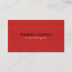 Red Faux Leather Vintage Look Business Card