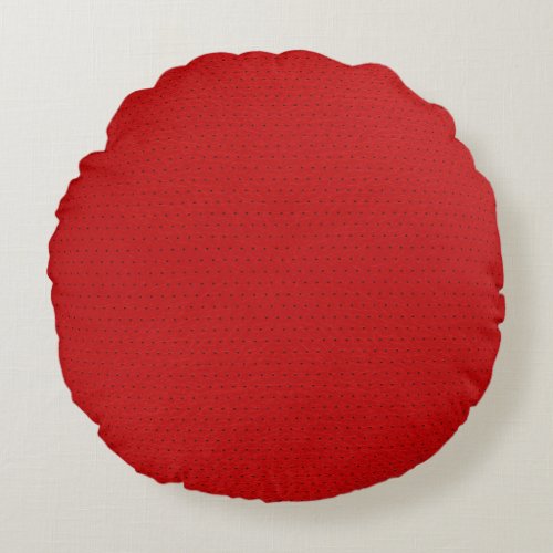 Red Faux Leather Vintage Look Round Pillow