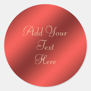 Red Faux Metallic Foil Customizable Sticker