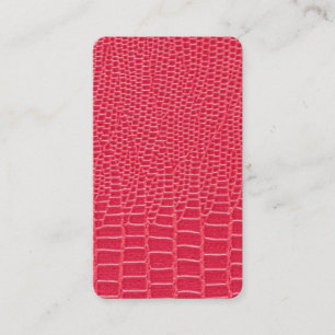 Red Faux Snake Skin Leather iPhone Style Business Card