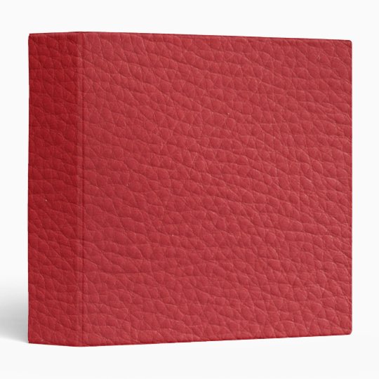 Red Faux Textured Leather 3 Ring Binder