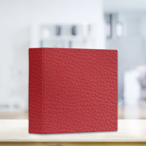 Red Faux Textured Leather 3 Ring Binder