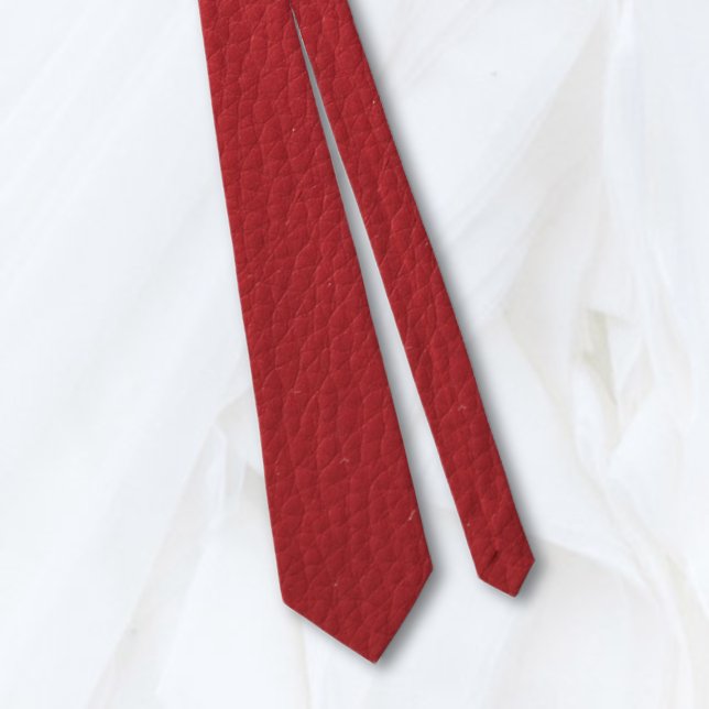 Red Faux Textured Leather•Double Sided Tie (Creator Uploaded)