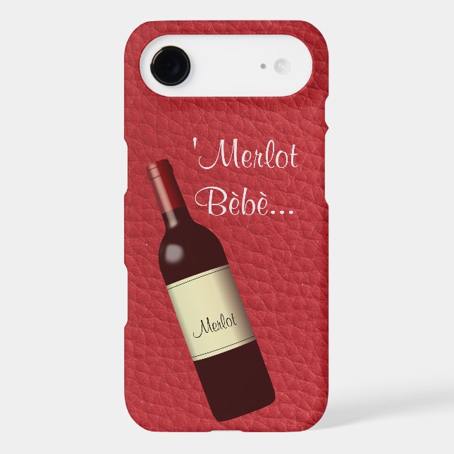 Red Faux Textured Leather Iphone Case (Back)