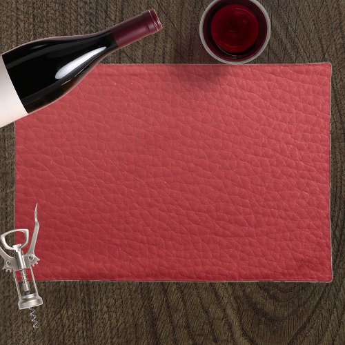 Red Faux Textured Leather Placemat