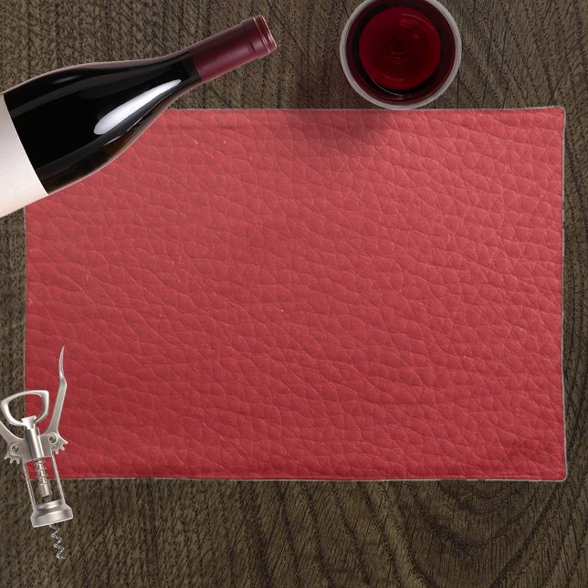 Red Faux Textured Leather Placemat (Creator Uploaded)