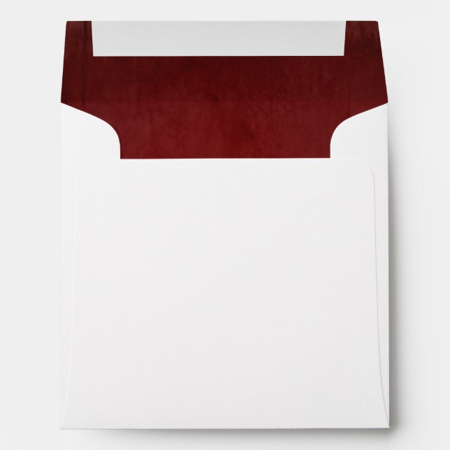 Red Faux Velvet Textured Look Lining Square Envelope (Back (Bottom))