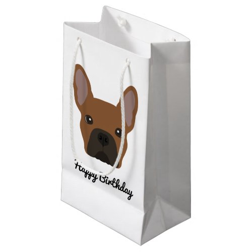 Red Fawn French Bulldog Birthday Small Gift Bag