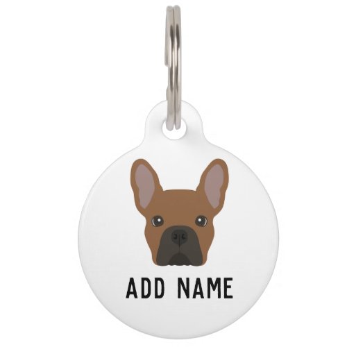 Red Fawn French Bulldog Pet ID Tag