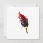 Red feather pen with gold nib (Front)